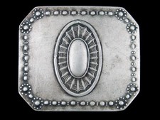 SJ07105 VINTAGE 1970s  BAROQUE ORNAMENTAL  FASHION SILVERTONE BELT BUCKLE