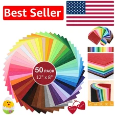 Stiff Felt Sheets, 50 Color Variety - Perfect for Crafts and Decorations