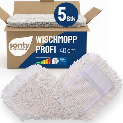 Professional Mop 40cm Cotton - 5 Pack Mop Cover for Folding Holder | Mop...