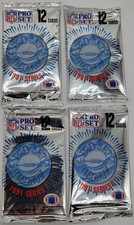 1991 NFL Pro Set Platinum Football Pack  12 cards Foil (Lot of 4) NiB