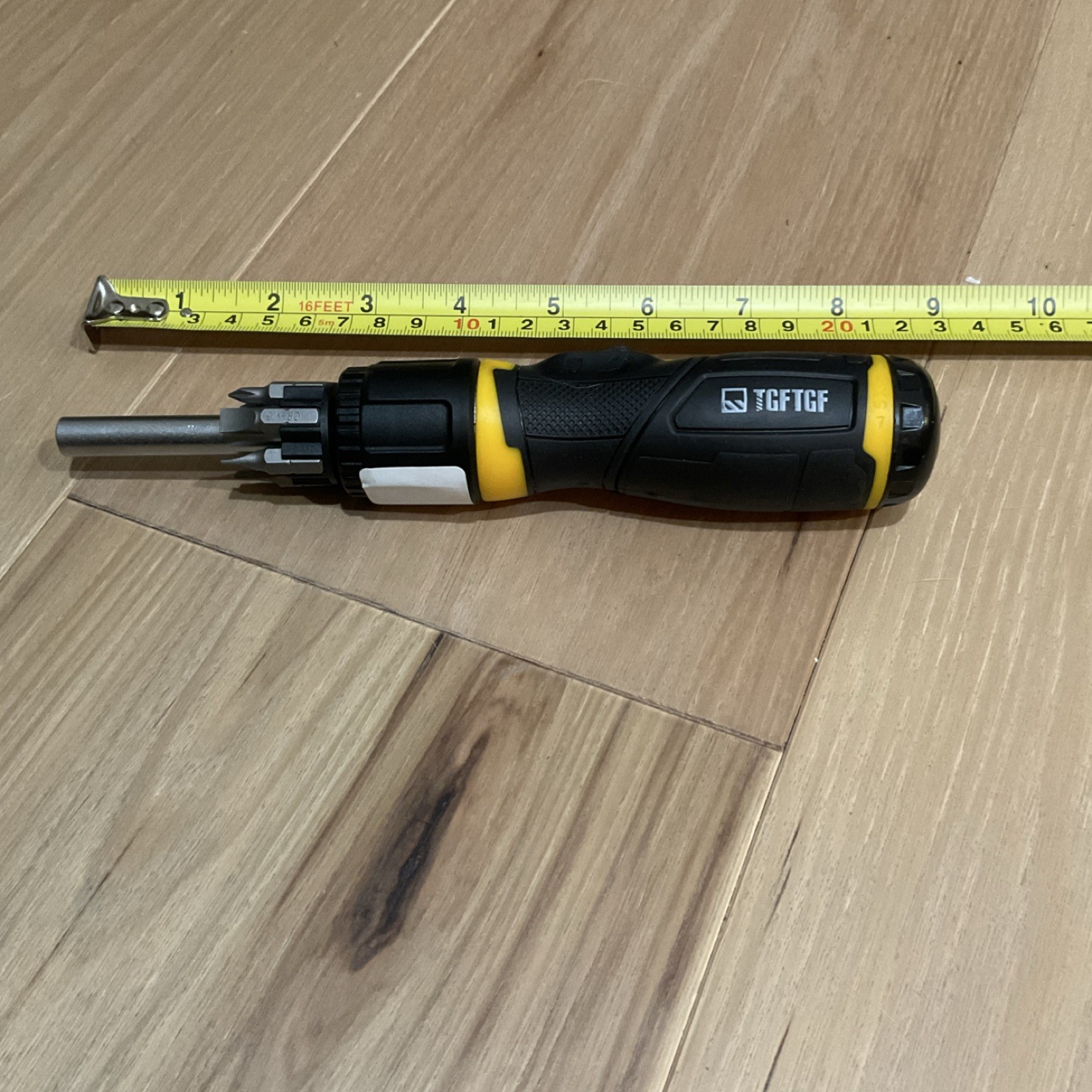 TGFTGF Ratchet Screwdriver Mixed Set Ergonomic Grip Bit Holder 8in Black Yellow