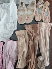 Lot of Dance Leotards Shoes Tights Clothes Girls Size 4-6 T. Used Good Condition