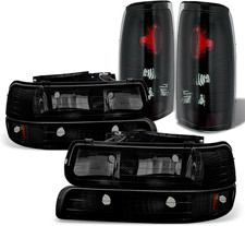 - for Black Smoked for 1999-2002 Chevy Silverado 1500 2500HD 3500 Headlights B