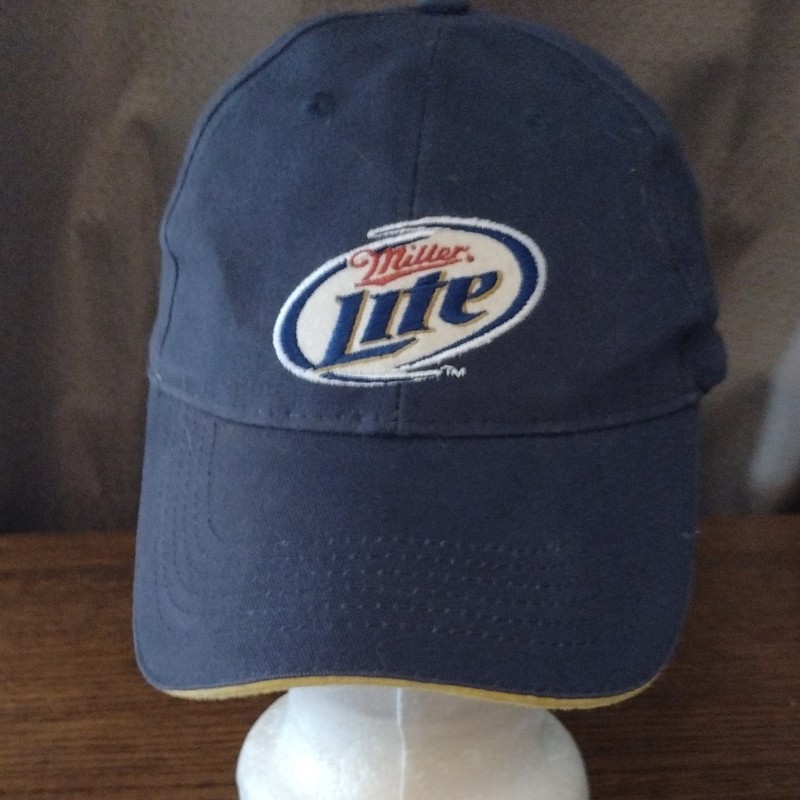 Miller Lite Blue & Yellow Adjustable Baseball Cap Hat Breweriana
