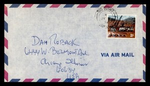 DR WHO 1970 JAMAICA RIO BUENO AIRMAIL TO USA R29162