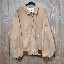 Carhartt FR J020 Brown Flame Resistant Work Jacket 3XL Full Zip Workwear Outdoor