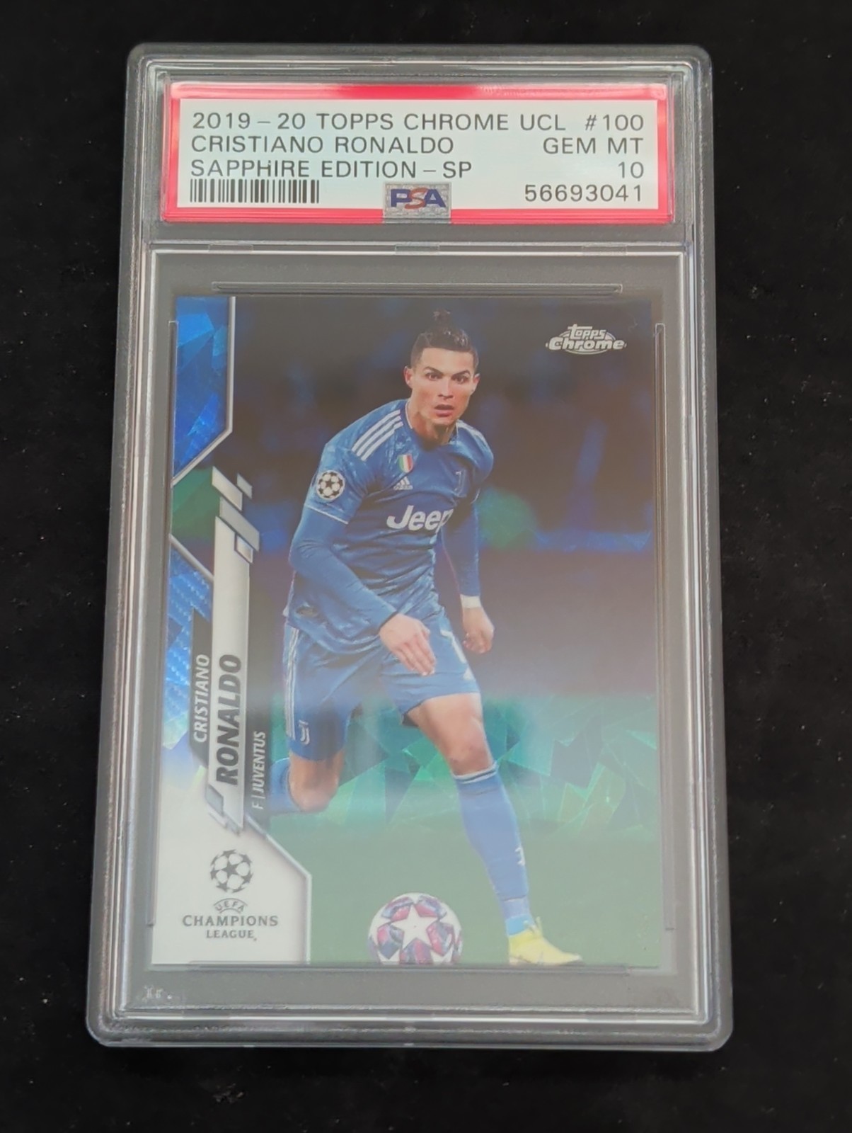 2019 Topps Chrome Cristiano Ronaldo UCL PSA 10 GEM MINT #100 Sapphire Edition SP