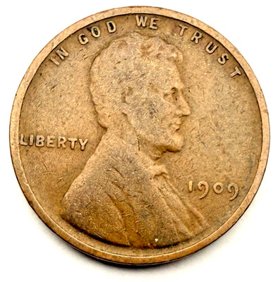 1909-P Lincoln Wheat 1c ~ Fine / VF Details? ~ GR8 Wheat Lines ~ Z56