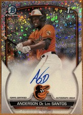 2023 Topps Bowman Chrome 1st Speckle Refractor Anderson De Los Santos Auto /299