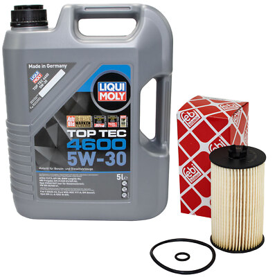 Motoröl Set 5W-30 5 Liter + Ölfilter 101641 für Opel Astra J GTC 1.6 CDTi 136 PS