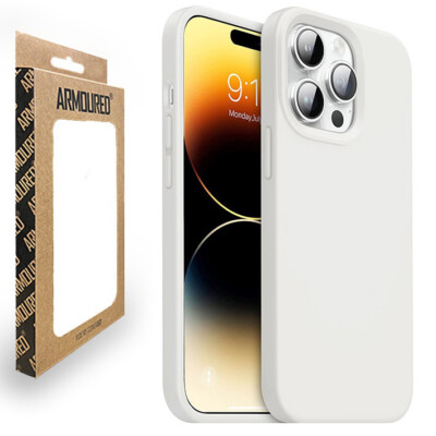 Armoured  Liquid Silicone Slim Case für Apple iPhone 14 Pro Max - Milky White