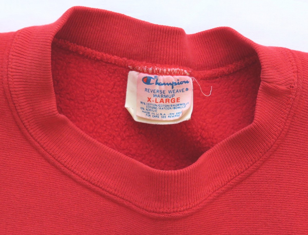 Blank Red Champion Reverse Weave Warm Up Vintage 1980's
