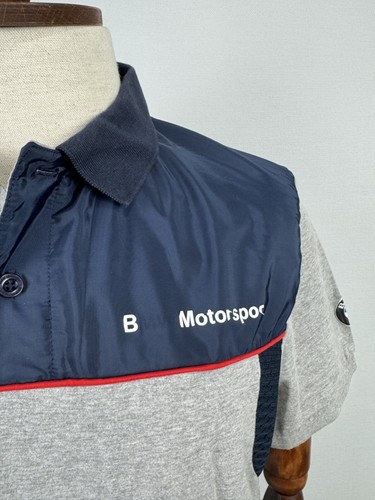 BMW Motorrad Club Men Gray Blue Short Sleeve Racing Polo Shirt Sz XL - Picture 4 of 18