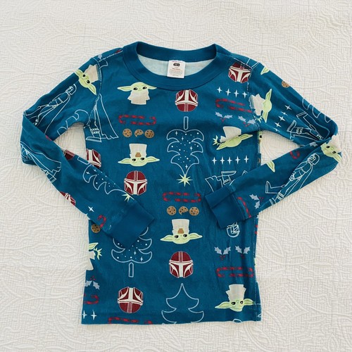 Mandolorian Hanna Andersson Baby Yoda Christmas Star Wars Pajamas Size 6-7 Kids - Picture 2 of 6