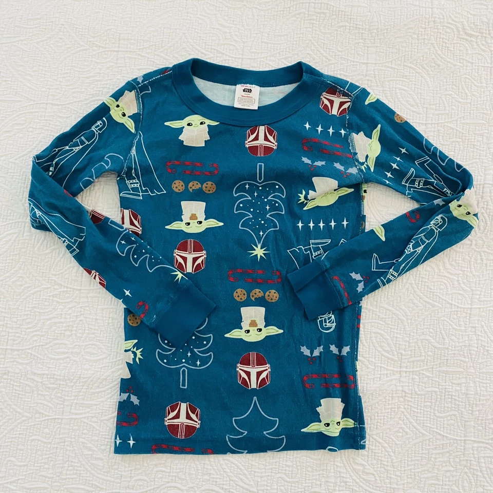 Pijama Mandolorian Hanna Andersson Baby Yoda Navidad Star Wars Talla 6-7 Niños Foto 2 de 4