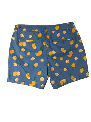 St. John's Bay Shorts Women's Size 2 Blue Yellow Lemon 5" Inseam Mid Rise NWT - Picture 2 of 13