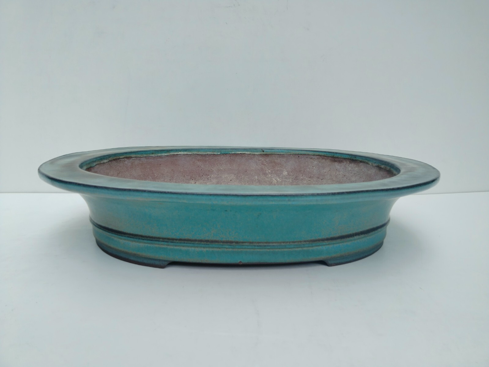 Patina Green Glazed Tokoname Kakuzan Oval Bonsai Pot 22 in 56 cm