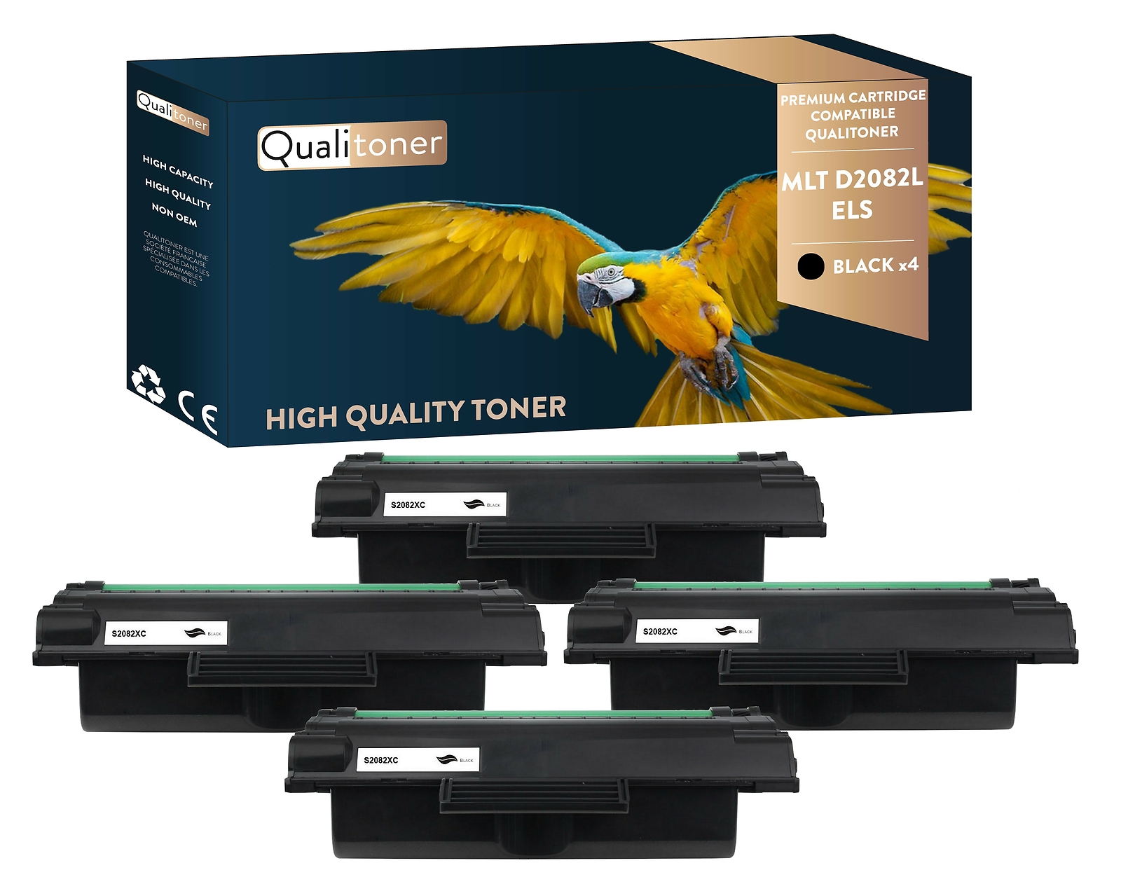 Toner MLT-D2082L noir compatible Samsung par Qualitoner lot de 4