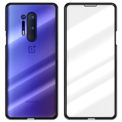 For T-Mobile OnePlus 8 Pro Durable Magnetic Metal Front & Back Glass Case Cover