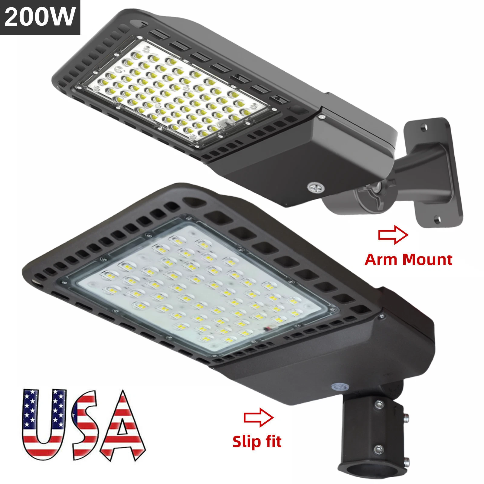 150W 200W 300W LED Parking Lot Pole Light Outdoor Street Area Light Shoebox IP65
