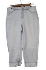 J Jill Denim Jeans Size 16 High Rise Cropped Light Wash Stretch Cuffed Ankle