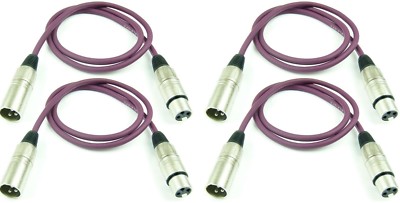 4 Stück 1 m Adam Hall Mikrofonkabel VIOLETT LILA 3 pol XLR DMX Kabel Patchkabel