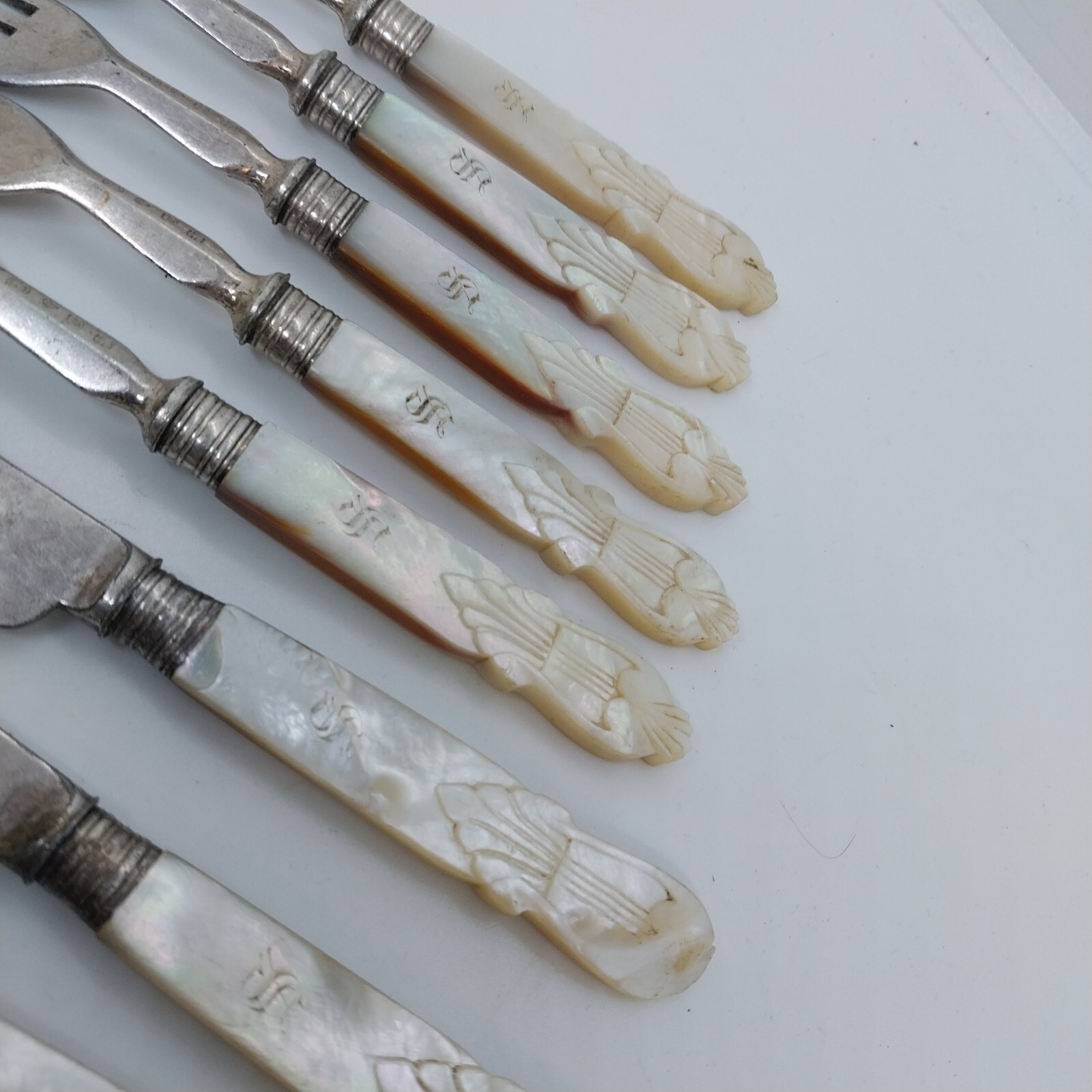 5 sets,Vintage Rare Dinner Cutlery Fork & Knife ,With hallmarks ,Mother Of Pearl eBay