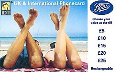 UK Remote Memory IDT Prepaid Karte Telefonkarten Stiefel Wiederaufladbar