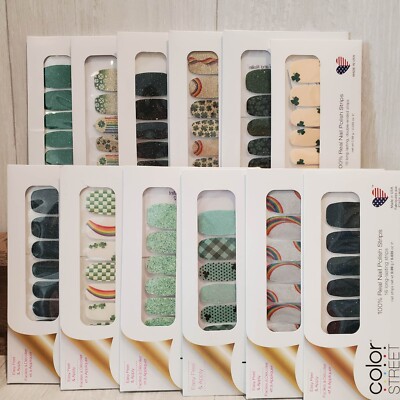 NEW Color Street Nail Polish Strip RETIRED Green St. Patrick's Day Rainbow