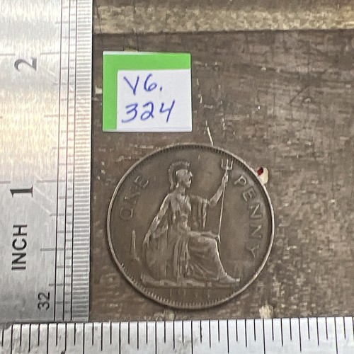 1938 British One Penny Copper -- Nice Shape Free Shipping Lot — V6.324 - Picture 3 of 6