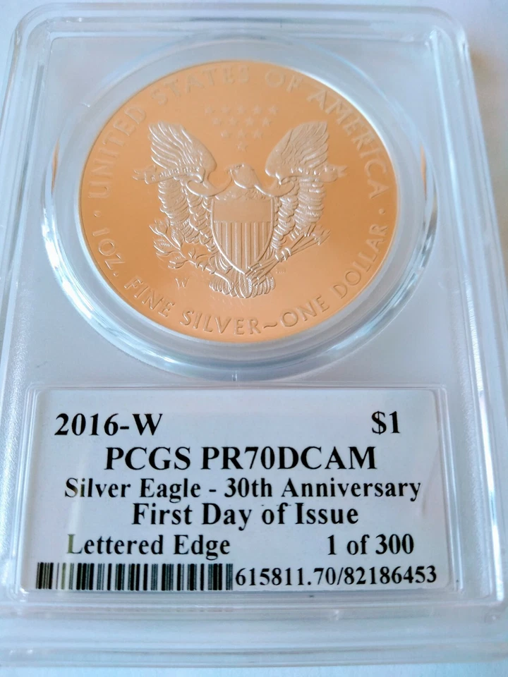 2016-W $1 Proof Silver Eagle PCGS PR70DCAM FDOI 30th Ann. Ed Moy L.E. pop (300) - Image 4 of 4