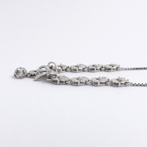 18 Weißgold Italienisch 750 Schleife Hänger Anhänger Box Kette Halskette 18 Zoll - Bild 7 von 10