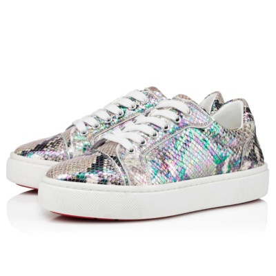 Christian Louboutin Vieirissima Flat Roccia Snake Lace Up Low Top Sneaker 37.5