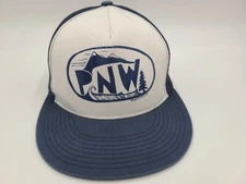 PNW Mesh Trucker Snapback Hat Cap Pacific Northwest Hike Men Women White Blue