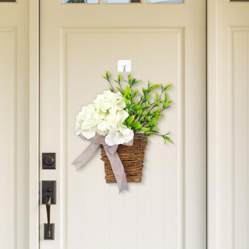 Cream Hydrangea Door Hanger Front Door Flowers Basket for Front Door - Bild 1 von 5