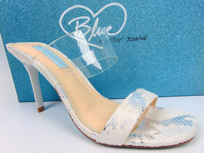 Betsey Johnson Womens SB-Luka Evening Heels Sandals Size M, Silver  Snake NEW