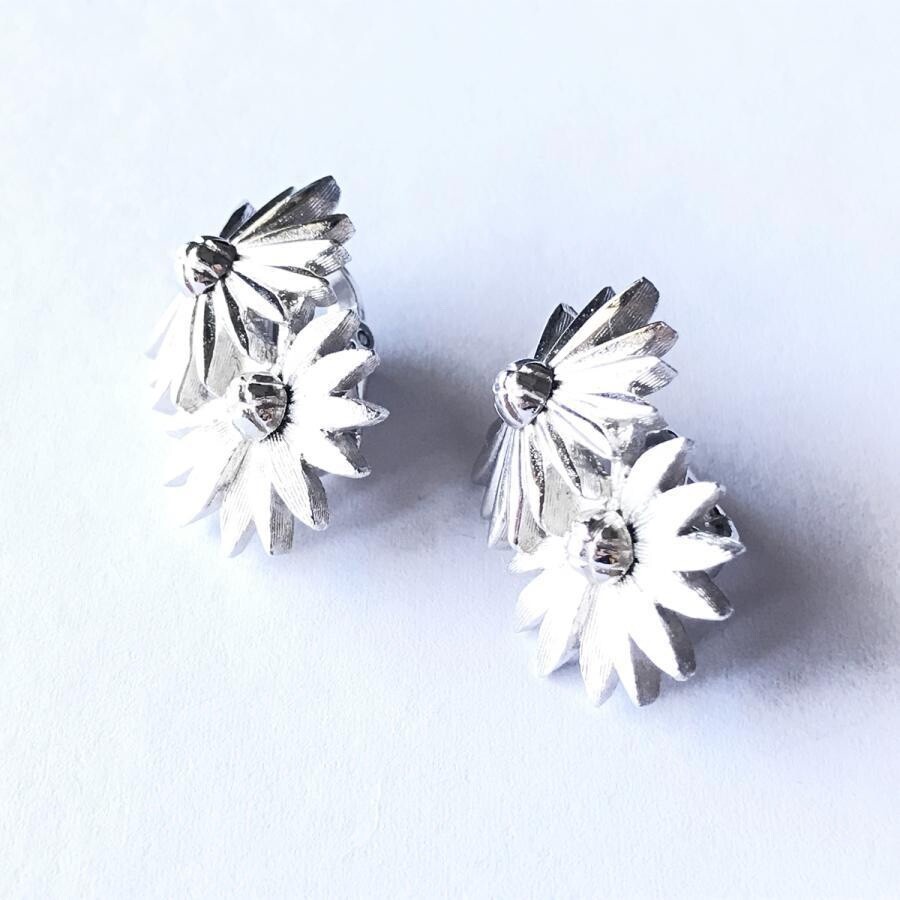 Vintage Crown Trifari Shilver Tone Earrings 1960s | eBay 