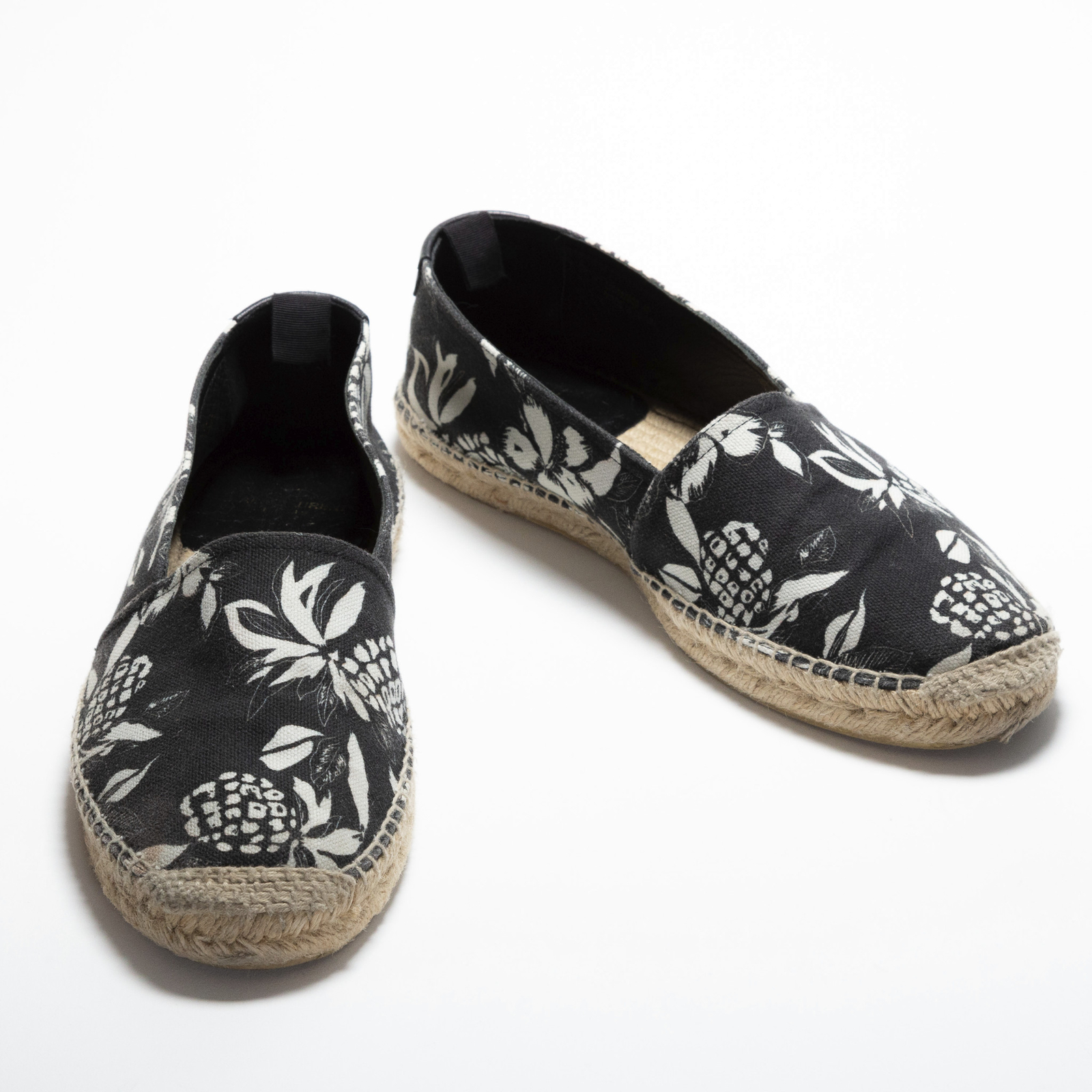 Scarpe casual uomo Saint Laurent espadrille blu tela bianca taglia EU 43 US 9