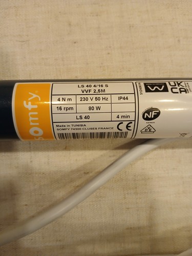 Moteur volet roulant et store screen Somfy LS40 4/16 - Filaire - 4 Nm
