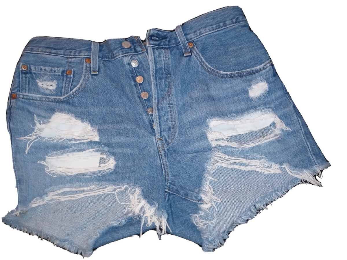Levi's Premium Women's 501 High Waist Denim Shorts Size 25 Fault