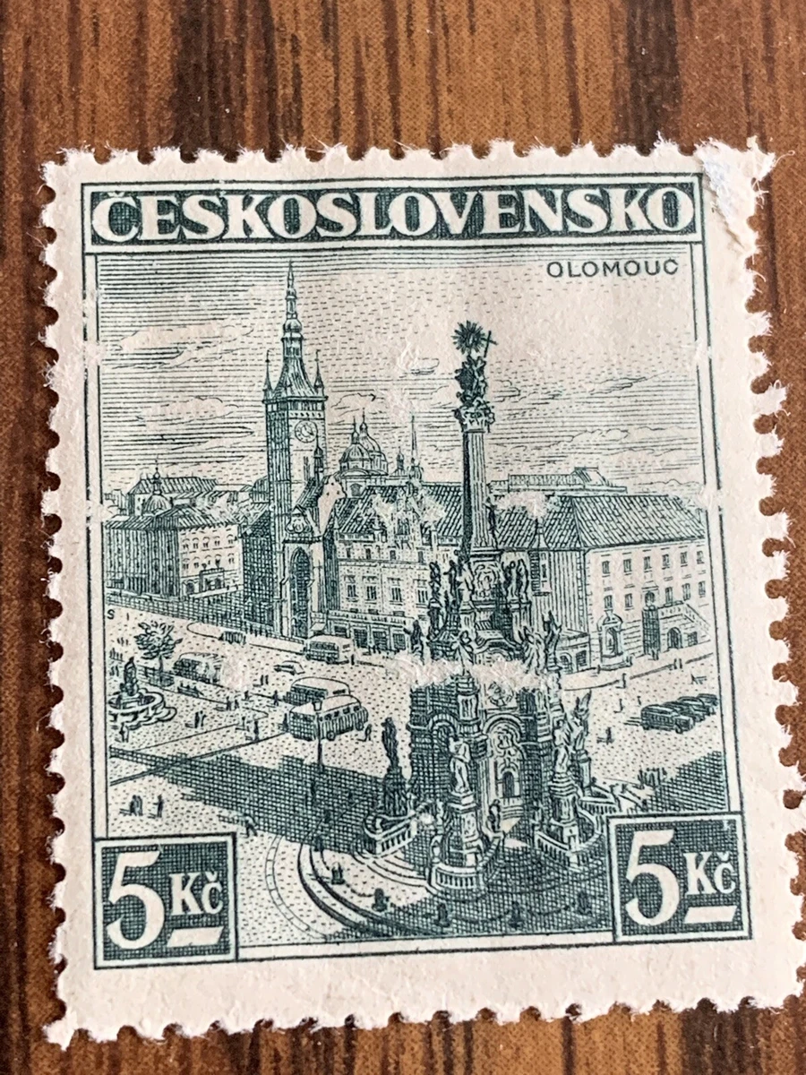 Czech sc#225 Green 5kc town square in olomouc 5kc green mnh 1936 | eBay