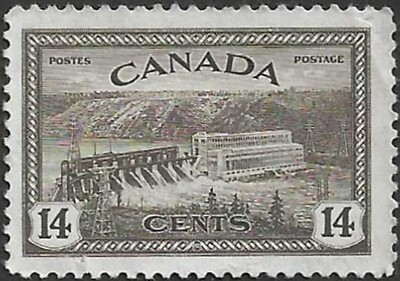 #ad 🍁Canada #270 quot;HYDRO ELECTRIC DAMquot; Nice Mint 1946 Peace Issue C C $2.59