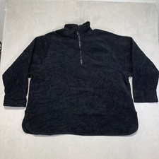 Janska Fleece Jacket Womens Large Black Polartec Split Back Long Sweater Soft