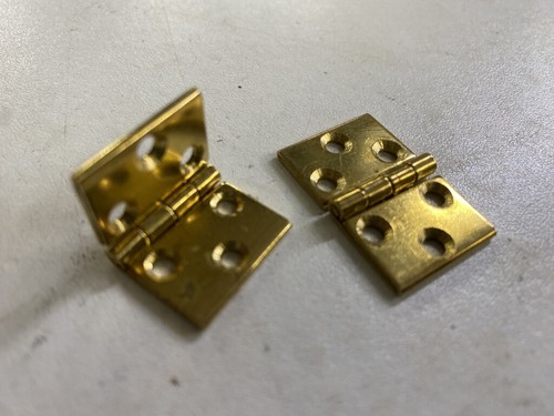 Brass Backflap Hinges 3/4" 19mm Polished Small Pairs - Picture 4 of 24