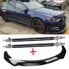 Glossy Black Front Bumper Chin Lip Spoiler Body Kit For Infiniti Q50 2014-2021