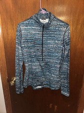 Nike Pro Womens Blue Dri Fit 1/2 Zip Activewear Jacket Size Medium