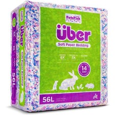 PETSPICK Uber Soft Paper Pet Bedding for Small Animals, Confetti Multi, 56 L