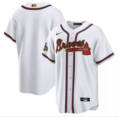 MLB Nike Braves ユニフォーム ホワイト Nike 2021 World Series MLB Atlanta Braves White Gold Program