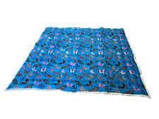 40x40 Turquoise Butterfly Print Indian Baby Quilt Cotton Filled Cotton Coverlets