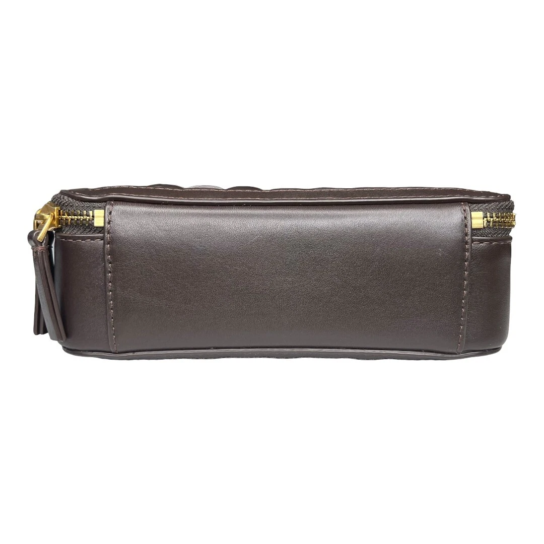 Mini borsa a tracolla Tory Burch Britten tessuto manico superiore catena